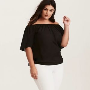 NWT Torrid Brand Boho Flutter Sleeve Banded Bottom Top Size 6 ( 5X )